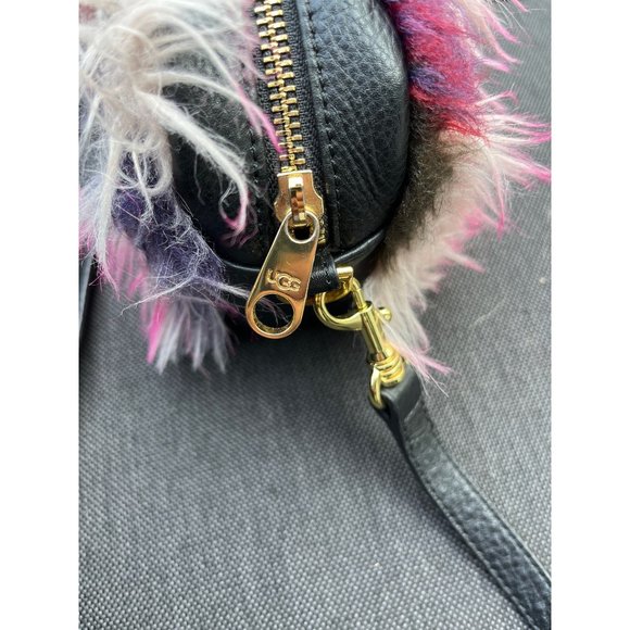 UGG Janey Patchwork Leather Crossbody with Colorful Faux Fur 1093560 - Picture 3 of 10